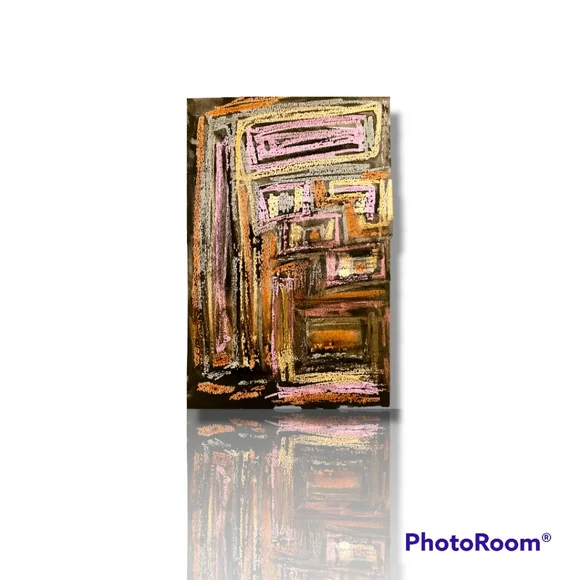 Original "Batik II" Wax Resist & Watercolor on Fine Art Paper, 6x9 - Picture 2 of 2